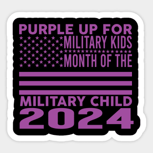 Purple Up For Military Kids Military Child Month Sticker